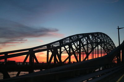 Low angle view of suspension bridge