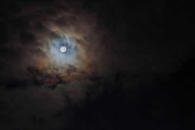 Low angle view of moon in sky