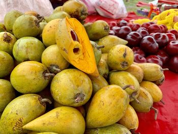Close-up of fruits for sale at market stall