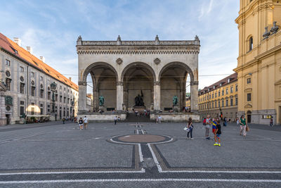 Group of people in front of building