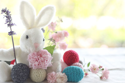 Close-up of objects on table