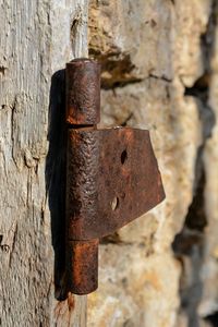 Close-up of rusty metal door