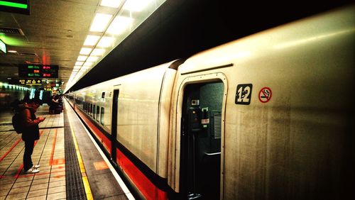 Train at subway station