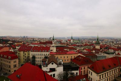 Cityscape in town against sky