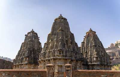 Low angle view of temple against clear sky