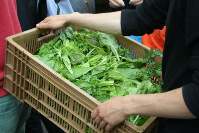 Close-up of man preparing food