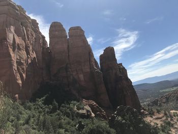 Rock formations against sky