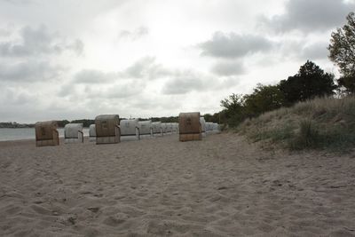 Scenic view of beach against sky