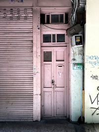 Close-up of closed door