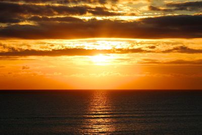 Scenic view of sea at sunset