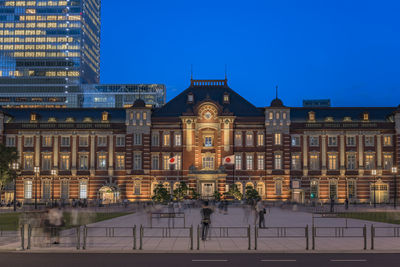 Night view of marunouchi side of tokyo railway station in the chiyoda city, tokyo, japan. 