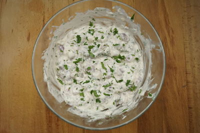 High angle view of flowers in plate