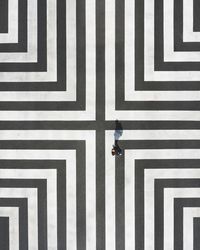 High angle view of zebra crossing on road