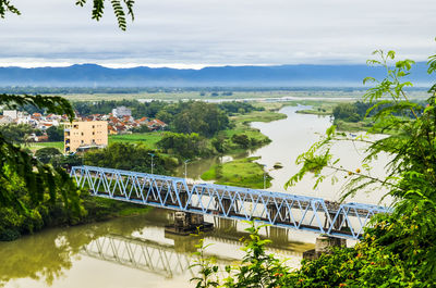 View of river with buildings in background