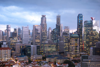 Aerial view of buildings in city