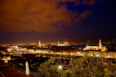 Illuminated cityscape at night