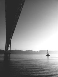 Boat sailing in sea