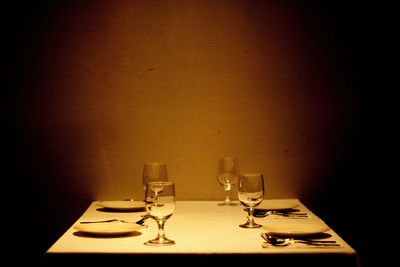 Close-up of dining table in restaurant