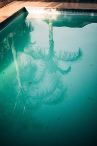 High angle view of swimming pool in sea
