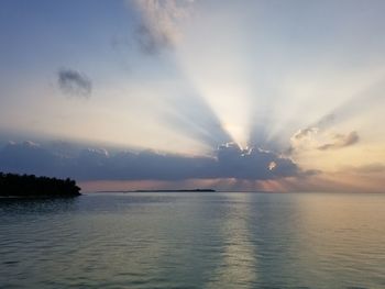 Scenic view of sea against sky at sunset