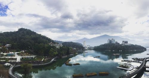 Panoramic shot of cityscape against sky