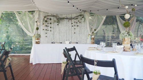 Banquet decorated table, with cutlery. wedding decor in the banquet of a festive table