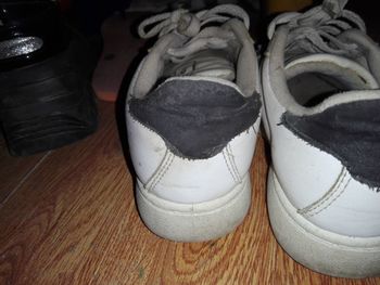 High angle view of shoes on table