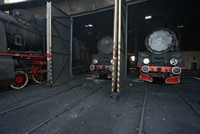 View of steam trains at shunting yard