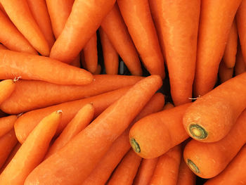 Full frame shot of carrots for sale at market stall