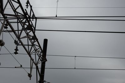 Low angle view of power line against sky