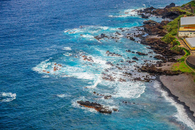 High angle view of beach