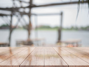 Close-up of wooden table