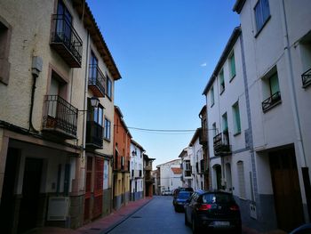 Cars parked on street