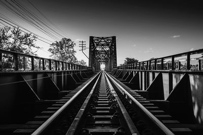 Railroad bridge against sky