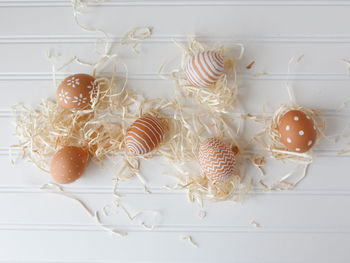 Close-up of decorations on table