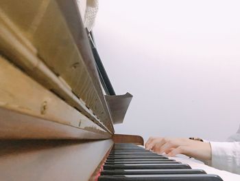 Close-up of piano playing