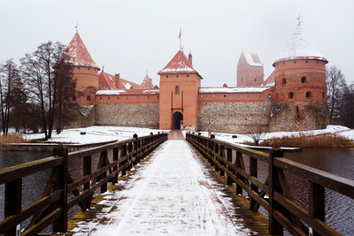 View of temple in winter