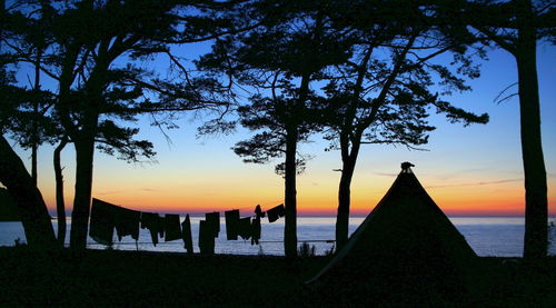 Scenic view of sea at sunset