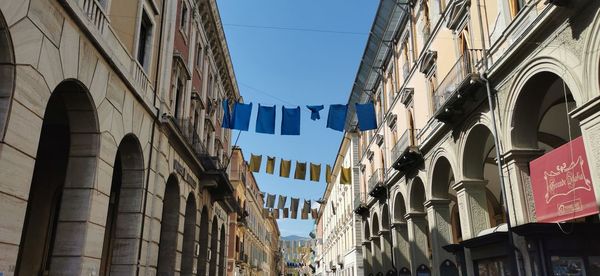 Low angle view of buildings against sky