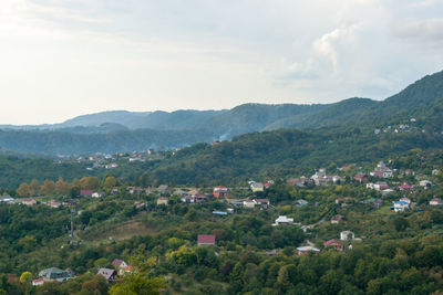 Scenic view of townscape against sky