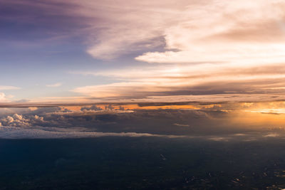 Scenic view of landscape against sky during sunset