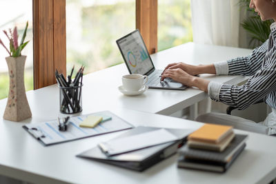 Business colleagues working on table