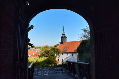 Buildings against blue sky