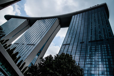 Low angle view of modern building against sky