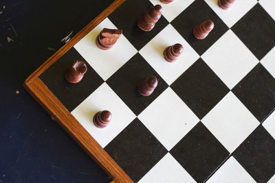 High angle view of board