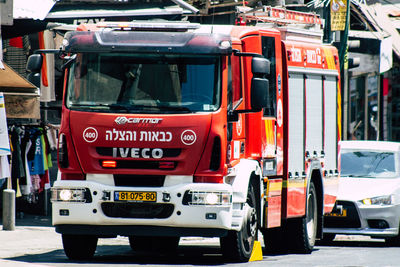 Vehicles on road in city