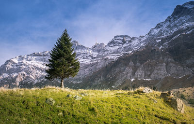 Scenic view of mountains against sky