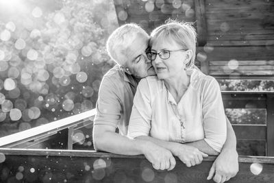 Senior couple romancing