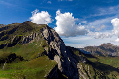 Panoramic view of mountains against sky