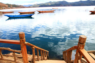 Lounge chairs on the lake